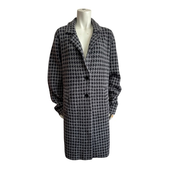 MAX STUDIO houndstooth long cardigan sweater fuzzy eyelash knit women’s size XL - Picture 4 of 16